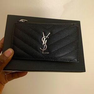 YSL Fragments Zip Card Case